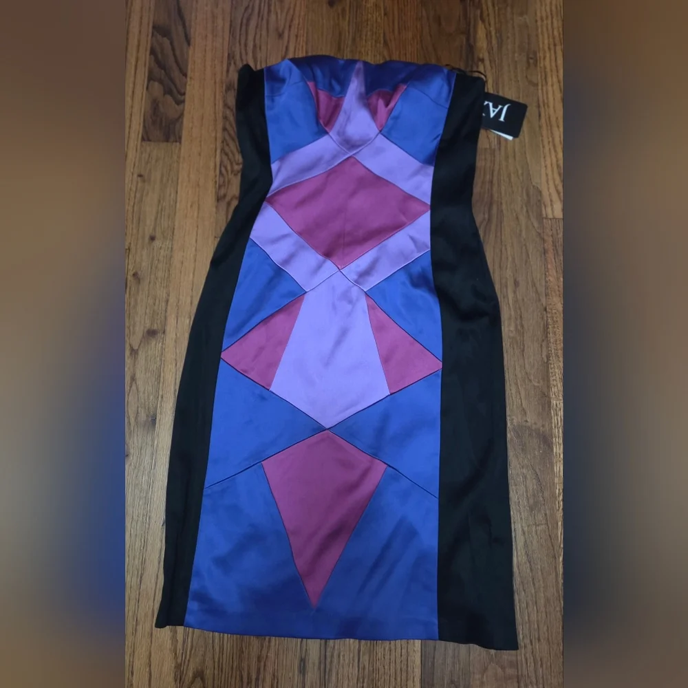 Jax Multicolor Geometric Strapless Dress Size 6 NWT - Picture 6 of 16